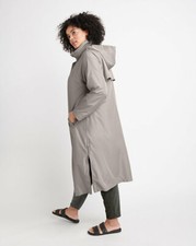 NEW RYLLACE $370 PLUS SIZE GRAY WEEKENDER SIDE ZIP TRANCH RAIN COAT SZ 22 picture