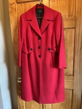 Vtg Kasper Coat Jacket Red Retro 90s Y2K Preppy Business long coat/Blazer~16W picture