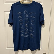 Smartwool Merino Sport 150 Prominent Peaks Blue T-Shirt Mountain Graphic Men L picture