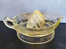 Vintage Hazel Atlas CrissCross Clear Depression Glass Citrus Juicer Reamer 1930s picture