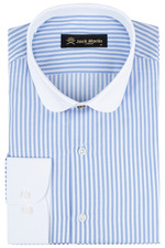 Jack Martin Mens Stripe Club Collar Long Sleeve Vintage Dress Shirts For Men picture