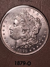 1879-0 MORGAN DOLLAR. MS++++/ CHOICE BU. 90% SILVER. SCARCE. picture
