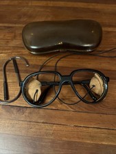 Vintage Bolle L.L. Bean Black Leather Aviator Glacier Sunglasses Frames Only Z2 picture