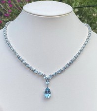 30ctw Pear Cut Sky Blue Topaz Statement 16