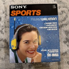 Vintage Sony Sports FM/AM Walkman Stereo Radio Headset Model SRF-HM55 New Sealed picture