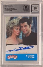 Custom Trading Card Grease #78 Signed John Travolta Beckett Witnessed AUTO 10 picture