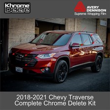 Complete Chrome Delete Wrap for the 2018-2024 Chevy Traverse Glossy Black picture