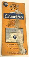 RARE: Michelin Card No. 199 - Camping - Revised 1939 - Nice Condition. picture