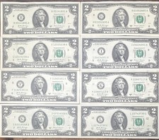 2017A $2 Notes Lot (8). All different districts. See description. picture
