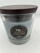RARE/HTF WoodWick Retired Cashmere Blanket 10.5-oz. Jar Candle (Blue) picture