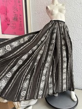 antique victorian full skirt early bustle back Brocade silk jaquard black floral picture
