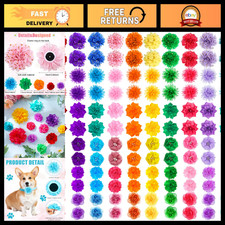 120 Pcs Multicolor Dog Collar Flower Bows - Pet Grooming Accessories & Decor picture