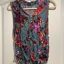 Chico's Floral Sleeveless Blouse - Blue and Purple picture