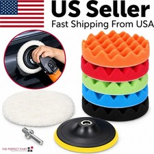 7 PCS 7 Inch Polishing Waxing Pad Sponge Buff Buffing Kit Set For Car Polisher picture