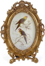 SIKOO Vintage Ornate 4x6 Gold Picture Frame Oval Antique TableTop 4 x 6,  picture