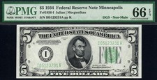 1934 $5 1956-I Minneapolis Non-Mule Federal FRN • PMG 66 EPQ • TOP POP 6/0 picture