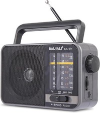 Portable AM/FM Transistor Radio with Loud Speaker, Battery or USB Powered picture