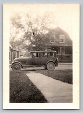 1920s Mid-20s Nash Sedan Car Residential House Vintage B&W Photo Snapshot picture