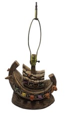 Vintage Noah's Ark Lamp Holiday Christmas Display - HAND PAINTED Ceramic picture