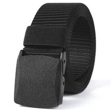 Men's Plastic Cam Buckle Nylon Canvas Tactical Waistband Webbing Military Belt picture