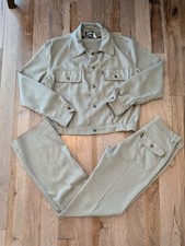 Vintage Levis Fresh Produce Polyester Leisure Suit Brown Flare Leg USA 70s Retro picture
