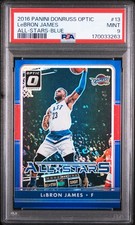 2016-17 Panini Donruss Optic Lebron James #13 All Stars Holo Blue #/49 PSA 9 picture