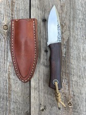 Fiddleback Forge Monarch Knife by Andy Roy with sheath picture
