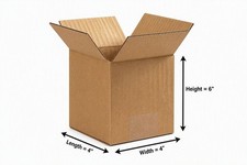 25 - 4 x 4 x 6 Corrugated Shipping Boxes - 25 Boxes picture