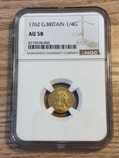 1762 Great Britain Gold 1/4 Guinea NGC AU58 picture