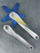 Vintage Boone Twist Road Cranks 175mm 130 BCD Blue CNC Spider Square Taper Rare picture