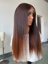 6*9 22in yaki straight hd ombre color wig 180% density 100%  Human Hair picture