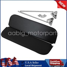 FOR 1955-59 CHEVROLET GMC TRUCK BLACK SUN VISORS & CHROME BRACKETS LEFT+RIGHT US picture