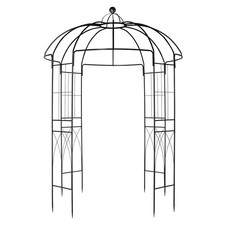 207*207*270cm Courtyard Wrought Iron Gazebo Iron Arch Black picture