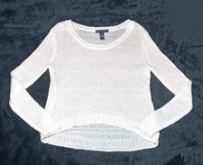 INC International Concepts Open Knit High Low Pullover Sweater S White Cozycore picture