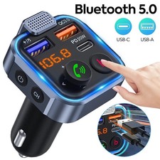 LENCENT FM Transmitter Wireless Bluetooth 5.0 Handsfree Car Kit Audio MP3 Player picture