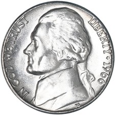 1966-P  ### Jefferson Memorial Nickel ***Uncirculated BU Nickel picture