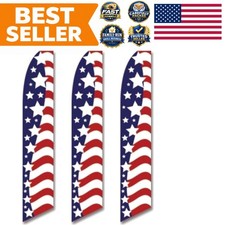 Portable 3-Pack American Swooper Flags - Perfect for Parties & Celebrations picture