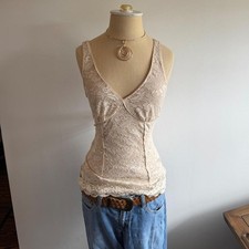 Vintage Express Ivory Lace Bustier Top Y2K Coquette Ethereal Camisole Ivory S picture