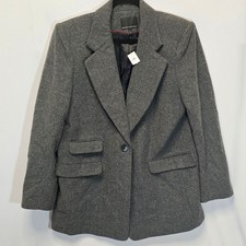NWT Banana Republic Gray Wool Blend Single Breasted Blazer Career, Sz 18 picture