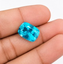 AAA 13 Ct GIE Certified Natural Blue Paraiba Tourmaline Cushion Loose Gemstone picture
