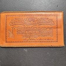 1970s Wells Fargo Leather Document Bank Note Pouch Stagecoach Advertising Promo picture