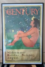 ORIGINAL 1897 Maxfield Parrish Century Mid Summer Holiday Number August Poster picture