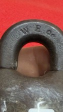 Antique Cast Iron Scandinavian Padlock Vintage Jail Lock - no key 7 picture