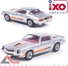 IXO IA64024 1:64 1979 CHEVROLET CAMARO Z/28 (SILVER WITH ORANGE STRIPES) picture