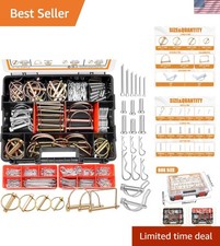 270PCS Heavy Duty Hitch Pins Clip Pins 3 Point Assortment Kit Tractor Pins Li... picture