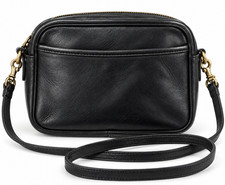 Vintage Coach Black Leather Crossbody Camera Bag Brass Hardware USA picture