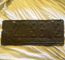 1935  Montana License Plate - State of Montana Plate Number 20-3612 picture