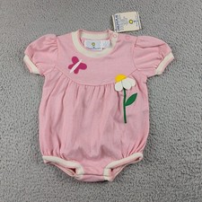NWT Vintage Florence Eiseman One Piece Baby Girls M Pink Toddler Childs Play picture