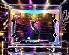 VICTOR WEMBANYAMA WEMBY RARE HOLO MOMENTS INSERT REFRACTOR CHROME SPORTS CARD picture