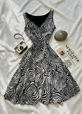 Deadstock Vintage Y2k Black & White Zebra Print Mini Dress  picture